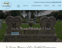 Tablet Screenshot of dixiememorialpetcemetery.com